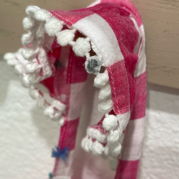 Little Me Gingham Dress & Bloomers. 12 mo. Worn once. Tiny stain on ruffle. - Picture 4 of 4